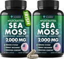 Sea Moss Capsules - Irish Sea Moss Advanced with Burdock Root, Bladderwrack & Muira Puama for Immunity, Gut, & Energy - Superfood Sea Moss Supplements w/Raw Sea Moss Powder (2 Pack)