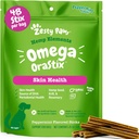 Zesty Paws OraStix for Dogs – Omega Sticks with Hemp Salmon Krill Oil Bone Broth Anti Itch Skin Coat Care Hip & Joint Health Heart Immune System Support Dog Tartar Teeth Cleaning 25oz