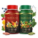 Fruits and Veggies Supplement for Daily Wellness, 90 Fruit + 90 Vegetable Supplement Bundle Packed with Minerals, Antioxidants & Vitamins for Men/Women, 180 Capsules, 30-Day Supply