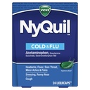 Vicks NyQuil Cold & Flu Relief Over-the-Counter Medicine, Powerful Multi-Symptom Nighttime Relief for Headache, Fever, Sore Throat, Minor Aches and Pains, Sneezing, Runny Nose, and Cough, 24 Liquicaps
