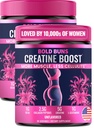 Bold Buns Creatine for Women – Supplement with Collagen & BCAA – Supports Muscle Development, Post-Workout Recovery, Skin Elasticity, Healthy Hair & Nail (2 Pack x 30 Servings, Unflavored)