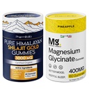 Magnesium Glycinate & Pure Himalayan Shilajit Gummies Bundle – Sleep, Muscle Recovery & Energy – High Absorption Magnesium 400mg + Gold Shilajit with Ashwagandha for Strength & Vitality – 2 x 60 Count