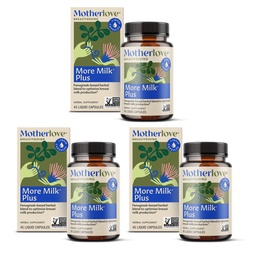Motherlove More Milk Plus (135 Liquid caps) Fenugreek-Based Lactation Supplement to Support Breast Milk Supply—Non-GMO, Organic Herbs, Vegan, Kosher