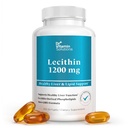 Soy Lecithin 1200 mg Softgels, Non-GMO Brain and Liver Support, 100 Count | Phosphatidylcholine and Phospholipids for Cognitive and Cellular Health, Made in USA, 100 Day Supply, Easy-to-Swallow