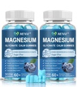 Magnesium Gummies 600mg per Serving-Magnesium Glycinate 400mg and Magnesium Malate 200mg,Sugar Free Magnesium Potassium Supplement for Calm Mood, Muscle, Bone & Energy Support,120 Blueberry Gummies