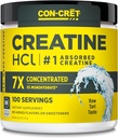 CON-CRET Creatine HCl Powder | Muscle, Cognitive, Cellular Energy Support | No Bloating or Cramps | USA Made & NSF Certified | Unflavored (100 Serving)