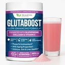 GlutaBoost Glutathione Powder | Fades Dark Spots, Melasma & Uneven Skin Tone | Enhanced with Collagen & Vitamin C | Skin Brightening from Within | Berry Flavor | 30 Servings | Anti-Aging Antioxidant
