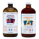LIQUIDHEALTH Calcium with Magnesium Joint Support + Kids Attention Calm and Focus Children Memory Support Supplement Bundle