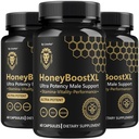 (3 Pack) Honey Boost XL Capsules - Official HoneyBoost XL Advanced Premium Supplement for Men Support - Maximum Strength, Natural HoneyBoostXL for Overall Health & Wellness, 180 Capsules for 3 Months