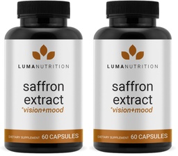 Luma Nutrition Saffron Extract Capsules - Premium Saffron Supplements - 88.50 mg Pure Saffron Pills - Mood Support - Eye Support - Made in The USA - 60 Capsules (Pack of 2)