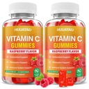 Vitamin C Gummies for Adults, Chewable Vitamin C Gummies for Antioxidant & Collagen Support, Vegan, Non-GMO, Sugar-Free, Raspberry Flavor, 120 Count