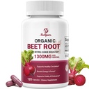 Beet Root Capsules – 1300mg Organic Beetroot Powder Supplement for Nitric Oxide, Circulation, Energy & Stamina Support – Vegan Formula, Non GMO, Gluten Free – 120 Capsules