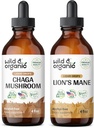 Wild & Organic Chaga Mushroom Tincture 4 fl oz & Lion's Mane Mushroom Tincture 4 fl oz
