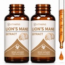 Lions Mane | Lions Mane Tincture for Memory, Focus & Clarity & Much More | Lion Mane Mushroom Supplement | (2 Pack)