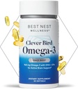 Best Nest Wellness Omega-3 Softgels - Fish Oil Supplement Supports Brain Health - Nutritional Support for Mothers - EPA & DHA Supplement Aids Immune System Health - 30 Softgels