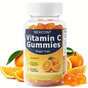 Vitamin C Gummies for Adults, Sugar Free with Orange Flavored, Vitamin C Gummies, Supports Skin Health & Immune Function, 60 Count 30-Day Supply.