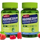 Magnesium Glycinate Gummies 500mg with L-Threonate 300mg - Sugar-Free Magnesium Potassium Supplement with Vitamin D, B6, CoQ10 - Strawberry Flavored - 120 Gummies