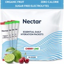Nectar Hydration Packets - Electrolytes Powder Packets - Sugar Free & 0 Calorie - Organic Fruit Liquid Daily IV for Dehydration Relief & Rapid Rehydration (Cherry Lime 30 Pack)