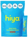 HIYA Kids Hydration with Electrolytes - Zero Added Sugar Fruit Punch Flavored Kids Hydration Packets - 15 Sticks - Travel-Friendly Drink Mix for Children Ages 2+