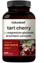 NatureBell Tart Cherry, 240 Softgels – 3-in-1 Formula with Magnesium Glycinate and Turmeric Extract – Made with Black Seed Oil – Non-GMO, Gluten Free