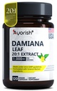 Damiana Capsules 1000mg 120 Count Damiana Leaf Extract 20:1 Herbal Supplement Plant Based Botanical Capsules Vegan Non GMO Dietary Supplement