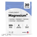 COMPLEMENT Magnesium - 4 Bioavailable Forms Complex - Malate, Taurate, Bisglycinate, Orotate - Supplement for Relaxation, Muscle Recovery, Stress Reduce - 200mg, 60 Vegan Capsules (30 Servings)
