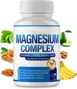 Magnesium Complex Supplement 7 Elemental 1000mg - Magnesium Glycinate, Citrate, Malate, Taurate, Chelated for Easy Absorption for Bones, Muscle, Recovery, Energy, Vegan Non-GMO 90 Capsules