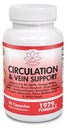 Circulation & Vein Support Supplement - Vitamins E & B3, Ginkgo Biloba, Horse Chestnut, Gotu Kola, Grape Seed, Butcher's Broom & Citrus Bioflavonoids - 1979 mg Formula - 90 Capsules - 30 Days Supply.