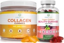 Purify Life Marine Collagen & Vegan Collagen Bundle, Gummies Vitamins for Hair Skin and Nails Health (90 Chews), Pore Reducer & Elasticity, Replace Capsules, Pills