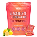 B.rad Super Drink Electrolyte & Hydration Powder - Electrolyte Drink Powder with Creatine & Vitamin C - Strawberry Lemonade with Brain & Muscle Support for Energy & Recovery- 30 Single-Serving Packets