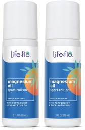 Life-Flo Magnesium Oil Sport Roll-On - Magnesium Roll On for Adults and Kids, Soothing Roller Stick for Sore Muscles After Sports, Use on Feet, Legs, Back, and Body - 3 fl oz Roller (Pack of 2)