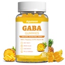 GABA Gummies for Women & Men - Sugar-Free GABA Supplement Gummies with L-Theanine, 5-HTP, Ashwagandha, Magnesium Glycinate, Vitamin B6, Vitamin D3 - Pineapple Flavor, Vegan, 60 Gummies