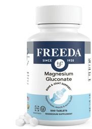 Freeda Magnesium Gluconate – Gentle & Highly Absorbable Magnesium for Bone, Nerve & Muscle Function – Vegan Magnesium Supplement (500 Tablets)