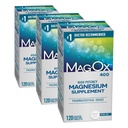 Mag-Ox Magnesium Supplement, Pharmaceutical Grade Magnesium Oxide 483mg, Most Concentrated Form, 120 Tablets (Pack of 3)