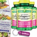 Spring Valley Highly Absorbable Collagen + Vitamin C Tablets Hair Skin Nail Health 2500 mg 90 Ct 3 pk (270 Total) + Vitamin Vitality & Pill Container (5 Items)!