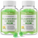 2 Pack St John's Wort Gummies 700mg, Natural Herbal Supplement for Adults & Kids, Support Calm, Relaxation & Brain Health, Vegan, Non-GMO, Gluten Free, Apple Flavor, 120 Count