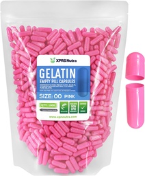 XPRS Nutra Size 00 Empty Capsules - 1000 Count Empty Gelatin Capsules - Pills DIY Capsule Filling - Fillable Pill Gel Caps for Do-It-Yourself Supplements (Pink)