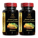 Calcium Magnesium Supplement - Calcium & Magnesium Vitamin D3, Natural Womens Support Vitamins with Boron, Calcium & Magnesium Citrate - 2 Bottles 200 Capsules