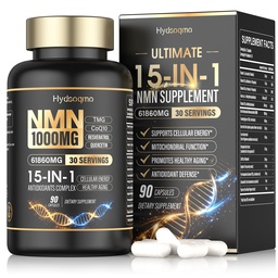 NMN Supplement 1000mg Per Serving with Resveratrol, TMG, Ubiquinol CoQ10, PQQ, Quercetin, Astragalus – NAD Resveratrol Supplement for Cellular Energy & Healthy Aging – NAD+ Supplement, 90 Count