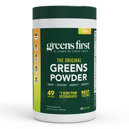 Greens First Original Greens Powder | Citrus | 49 Superfoods | 30 Servings | 49 Superfoods | Probiotics & Digestive Enzymes | Whole-Food Nutrition | Doctor-Recommended | Vegan, Gluten-Free