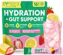 Venture Pal 2-in-1 Hydration Packets + Gut Health Electrolytes Powder - 7 Electrolytes & 5 Vitamins, Probiotics - Sugar Free Liquid Daily IV Drink Mix for Dehydration Relief | Non-GMO | 16 Sticks