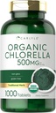 Comprimés de Chlorella de Carlyle organiques 500 mg, 1000 Nombre, Suppléments végétariens, sans OGM et sans gluten