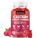 Calcium Citrate Gummies 1200mg for Adults & Kids - Bone & Teeth Support, Easy Absorption, Delicious Raspberry Flavor - Non-GMO, Gluten Free, Vegan - 60 Count
