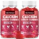 Calcium Citrate Gummies 1200mg for Adults & Kids - Bone & Teeth Support, Easy Absorption, Delicious Raspberry Flavor - Non-GMO, Gluten Free, Vegan - 120 Count