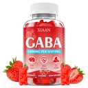 GABA Gummies 1000mg for Kids & Adults, Chewable GABA Supplements with L Theanine 5-HTP Ashwagandha Vitamins B6,B12,D3 for Calm & Zzz, Sugar-Free/Vegan, Strawberry Flavor 60 Count