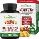 ForestLeaf Berberine Supplement - 1300mg per Serving - Ultra High Potency Berberine HCl with Ceylon Cinnamon, Bitter Melon & Gymnema - GLP-1 Weight Management Support - 180 Caps