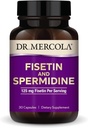 Dr Mercola Fisetin et Spermidine, 30 gélules 125 mg de fisétine, sans OGM, sans gluten, sans soja