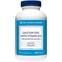 The Vitamin Shoppe Calcium 1,200MG - with Vitamin D3 for Bone Strength, Teeth Health & Overall Support, Daily Mineral (240 Softgels)