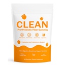 Clean Prebiotic Fiber Gummies for Men, Pre+Probiotic Fiber Gummies, Gut Balance, Digestive Support & Daily Clean Confidence, Men's Cleaning Support Gummy, Peach Flavor, 60 Count