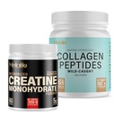 Creatine Monohydrate 300g + Marine Collagen Peptides 20oz Bundle – Muscle Strength, Recovery & Joint Support – Unflavored, Canada-Made, Wild-Caught Fish, 166 Total Servings